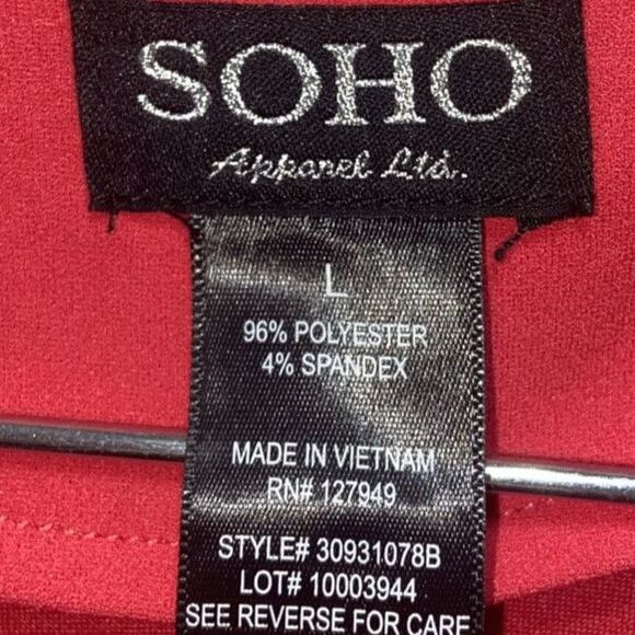 Soho Apparel  Large Open-Front Light Red Jacket with Ruffle Sleeves & Pockets - Picture 7 of 7